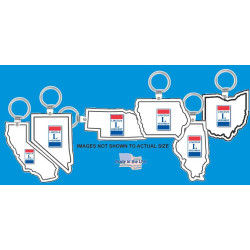 State Shaped Vinyl Key Tag
